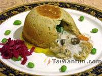 Old English Vegetable and Mushroom Pudding