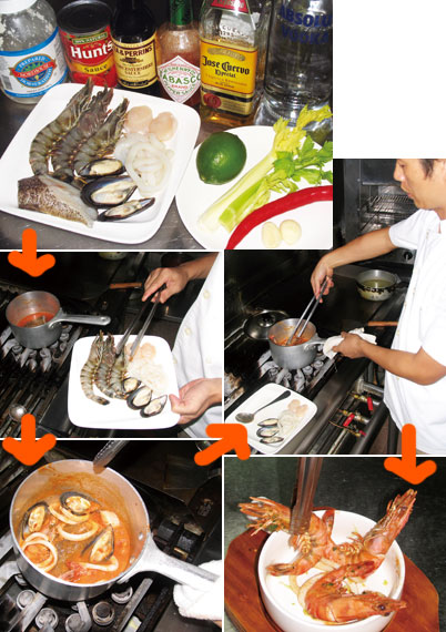 Stewed Seafood in Bloody Mary Sauce